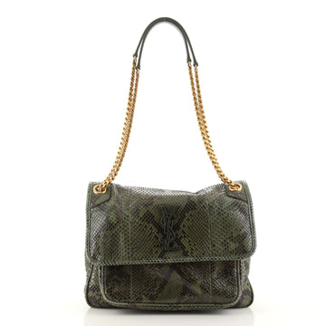 Saint Laurent Niki Chain Flap Bag Python Medium