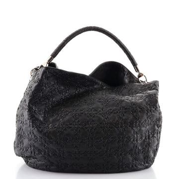 Christian Dior Lady Dior Soft Hobo Cannage Stitch Leather Large