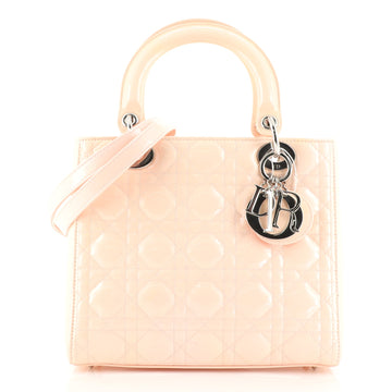 Christian Dior Lady Dior Bag Cannage Quilt Patent Medium