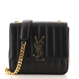 Saint Laurent Vicky Crossbody Bag Vertical Quilted Leather Medium