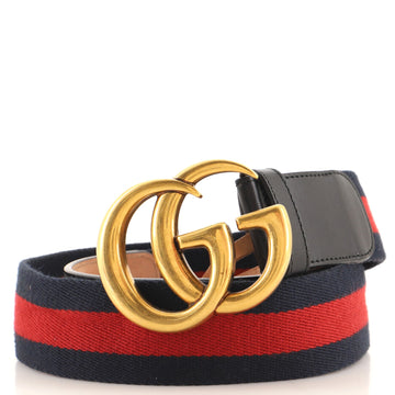 Gucci GG Marmont Web Belt Canvas and Leather Wide