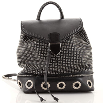 alexander mcqueen embellished leather backpack // Black Rib Cage VSP Consignment two adjustable shoulder straps McQueen Spine Embossed Backpack in