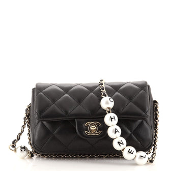My Precious Pearls Chain Flap Bag Quilted Lambskin Small