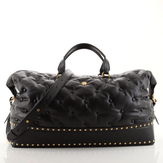 Versace Convertible Duffle Bag Studded Leather Large