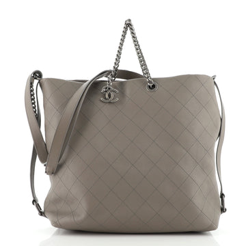 Chanel Urban Allure Chain Handle Hobo Stitched Calfskin Medium