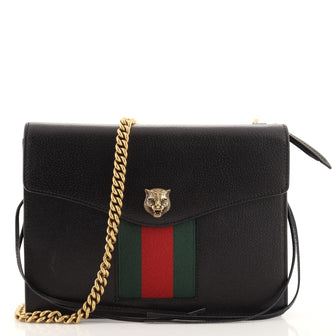 Gucci Animalier Web Chain Shoulder Bag Leather Small