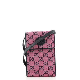 Gucci Phone Flap Crossbody Bag Multicolor GG Canvas Mini
