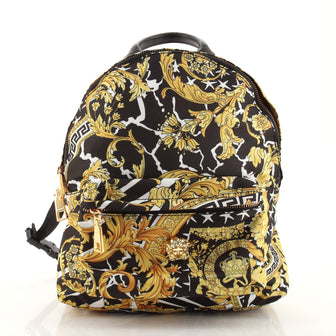 Versace Medusa Zip Backpack Printed Nylon Small