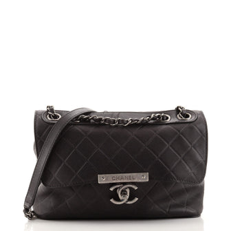Chanel Paris-Salzburg CC Plate Flap Bag Embossed Calfskin Medium