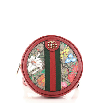 Gucci Ophidia Round Backpack Flora GG Coated Canvas Mini