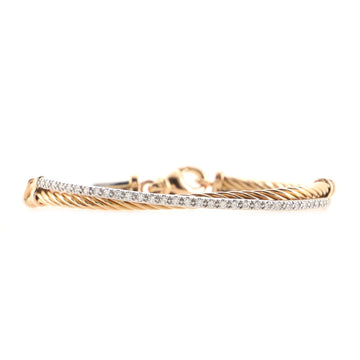 David Yurman Crossover Bracelet 18K Rose Gold and 18K White Gold with Diamonds