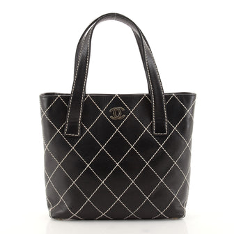 Chanel Surpique Tote Quilted Leather Small