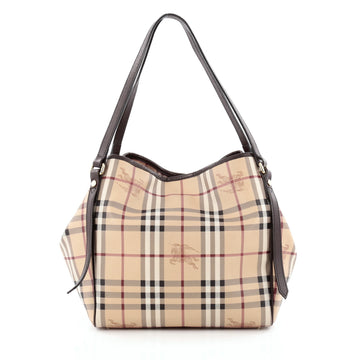 Burberry Canterbury Tote Haymarket Coated Canvas Small
