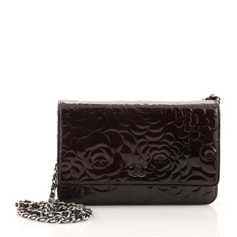 Chanel Wallet on Chain Camellia Patent