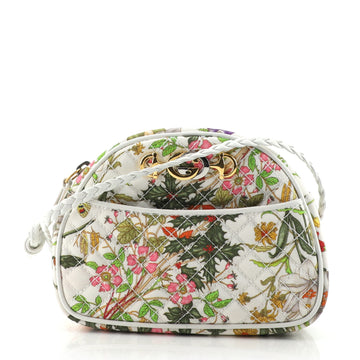 Gucci Camera Shoulder Bag Quilted Flora Canvas Small