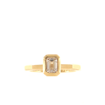 David Yurman Delaunay Engagement Ring 18K Yellow Gold with Emerald Cut Diamond 0.74CT