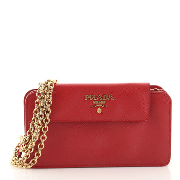 Prada Phone Case Wallet on Chain Saffiano Leather