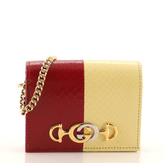 Gucci Zumi Flap Card Case Python