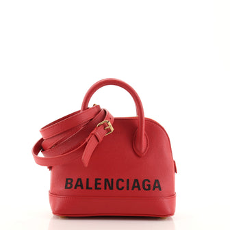 Balenciaga Logo Ville Bag Leather XXS