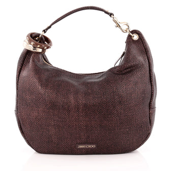 Jimmy Choo Solar Hobo Woven Leather Large