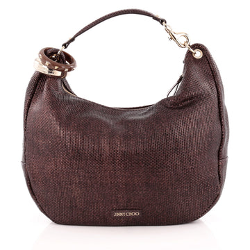Jimmy Choo Solar Hobo Woven Leather Large