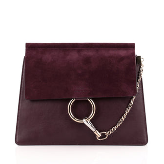 Chloe Faye Shoulder Bag Leather and Suede