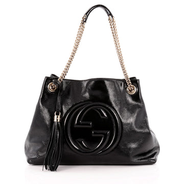 Gucci Soho Shoulder Bag Chain Strap Patent Medium