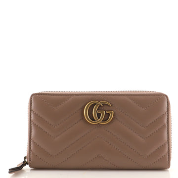 Gucci GG Marmont Zip Around Wallet Matelasse Leather
