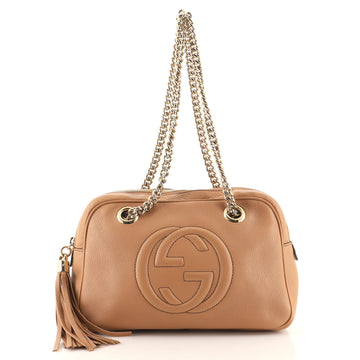 Gucci Soho Chain Zip Shoulder Bag Leather Small