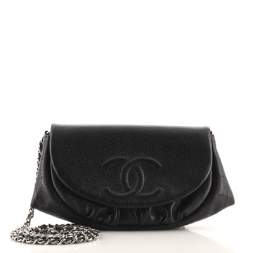 Chanel Half Moon Wallet on Chain Caviar