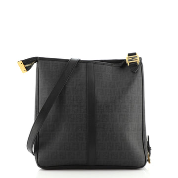 Fendi Vintage Zip Messenger Bag Zucchino Coated Canvas Medium