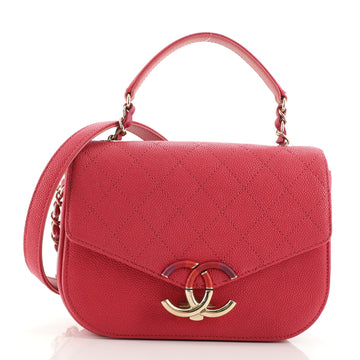 Chanel Thread Around Flap Bag Quilted Caviar Small
