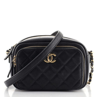 Chanel Business Affinity Camera Case Bag Quilted Caviar Small