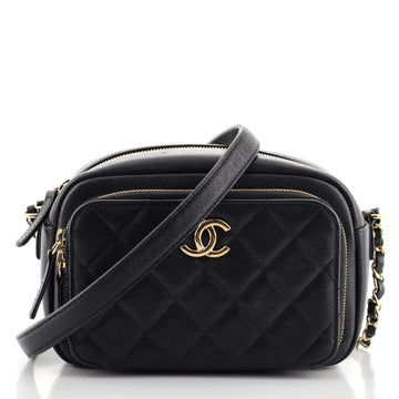 Chanel Business Affinity Camera Case Bag Quilted Caviar Small