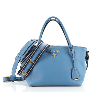 Prada Dual Strap Zip Tote Vitello Daino Mini