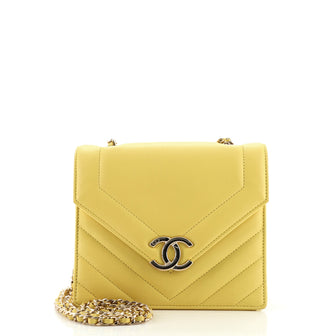 Chanel Envelope Flap Bag Chevron Calfskin Small
