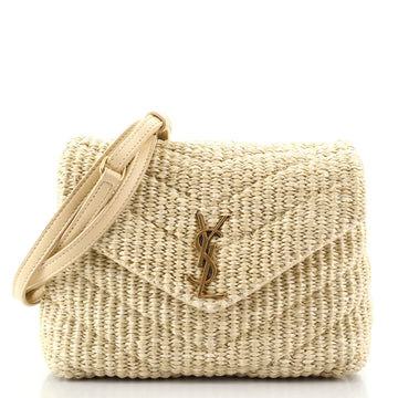 Saint Laurent LouLou Shoulder Bag Matelasse Chevron Raffia Toy