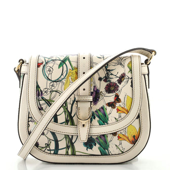 Gucci Nice Shoulder Bag Floral Printed Leather Small