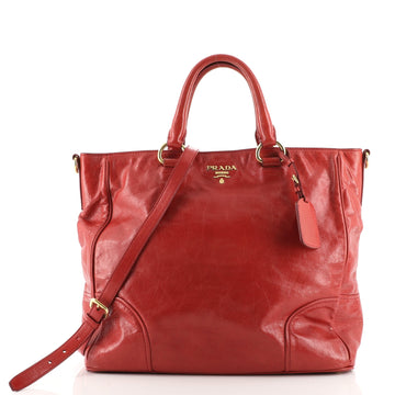 Prada Convertible Tote Vitello Shine Large