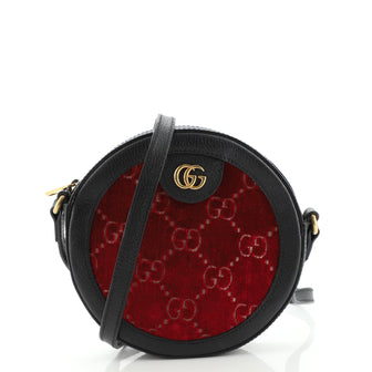 Gucci Ophidia Round Shoulder Bag GG Velvet Mini