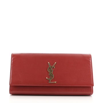 Saint Laurent Classic Monogram Clutch Grainy Patent Long