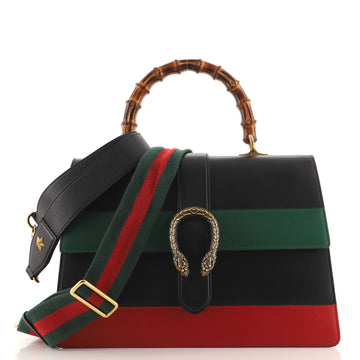 Gucci Dionysus Bamboo Top Handle Bag Colorblock Leather Large