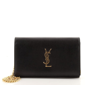 Saint Laurent Classic Monogram Wallet on Chain Leather