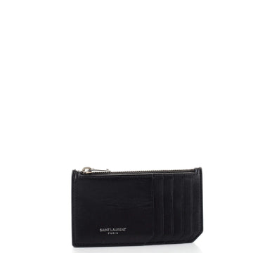 Saint Laurent Fragment Zip Card Holder Leather