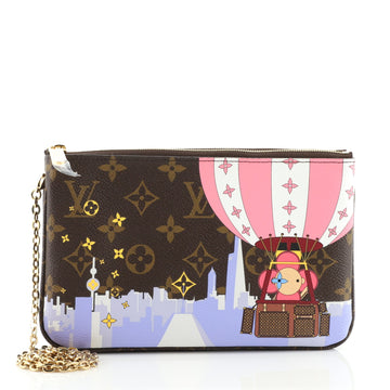 Louis Vuitton Double Zip Pochette Limited Edition Vivienne Xmas Monogram Canvas