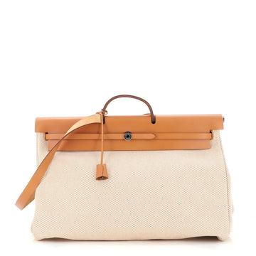 Hermes Herbag Zip Leather and Toile 50