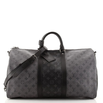 Louis Vuitton Keepall Bandouliere Bag Reverse Monogram Eclipse 50
