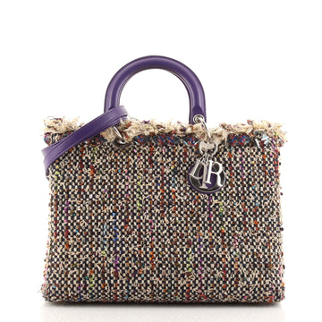 Christian Dior Lady Dior Bag Tweed Large