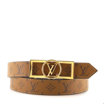 Louis Vuitton Dauphine Reversible Belt Reverse Monogram Canvas and Leather  Thin Brown 2176511