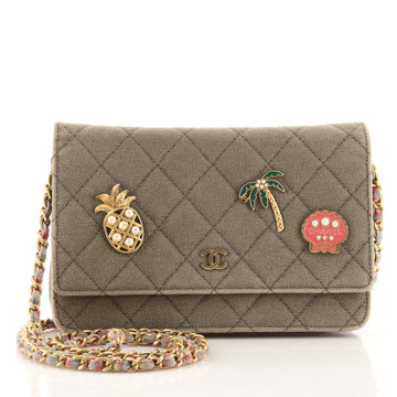 Chanel Cuba Charms Wallet on Chain Quilted Canvas
